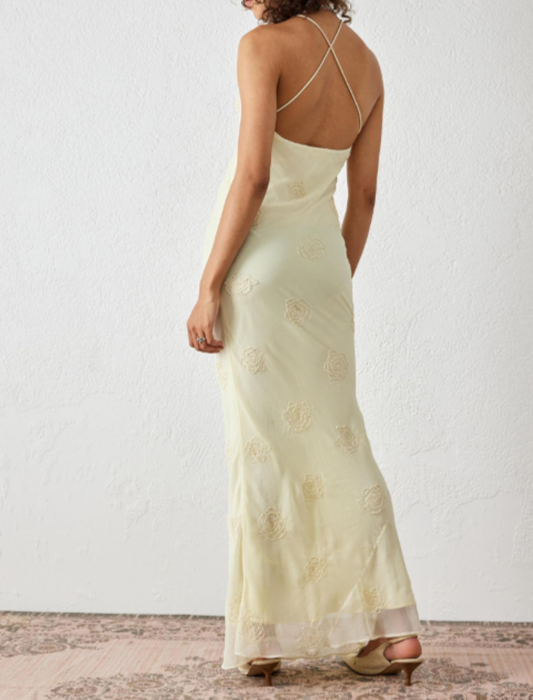 Elegant Ivory Straps Halter Mermaid Long Party Dress, DP2206