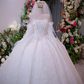 Elegant Off-the-Shoulder Glitter Lace A-Line Wedding Dress DP8391