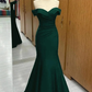 Elegant Navy Blue Off-the-Shoulder Mermaid Prom Dress DP8522