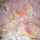 Glamorous Pastel Rainbow 3D Floral Strapless Pink Ruffled Princess Sweet 16 Quinceanera Ball Gown DP7548