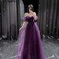 Glamorous Pink Off-the-Shoulder A-Line Tulle Long Prom Dress Evening Gown DP3965