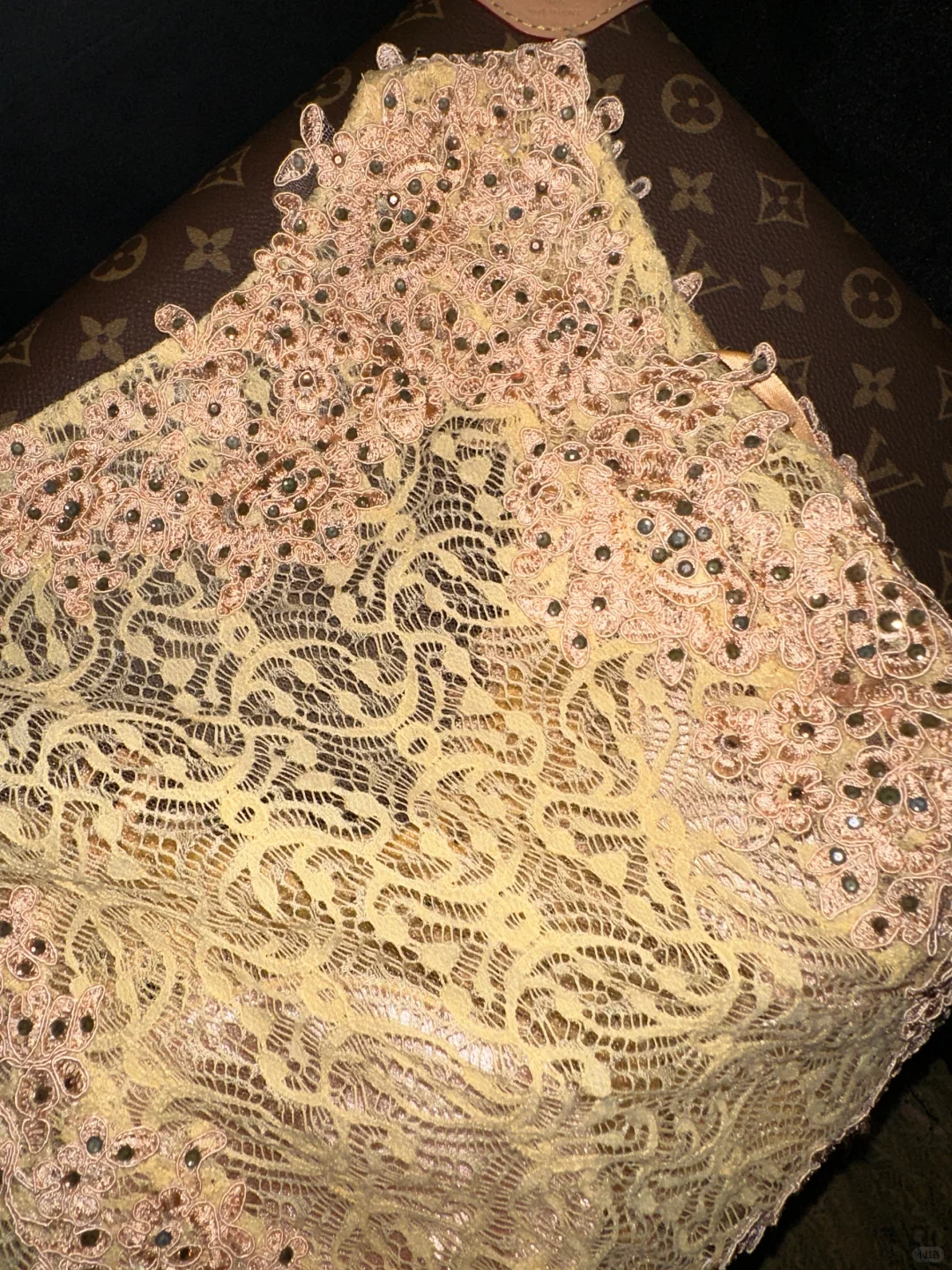 Vintage Champagne Lace Mermaid Sleeveless Beaded Embroidery Evening Gown DP7294