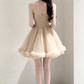 Elegant Champagne Strapless Tulle A-Line Homecoming Dress DP8749