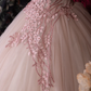 Elegant Pink Off-the-Shoulder Floral Lace Appliques Sweet 16 Quinceanera Ball Gown DP8339