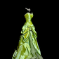 Vintage Lime Green Ombre Satin Sweetheart Neckline Beaded Ruffled Tulle Evening Gown DP7352