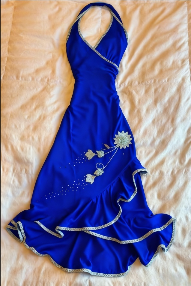 Vintage Black Halter-Neck Sheath Applique Long Party Dress Evening Dress Cocktail Dress DP4873