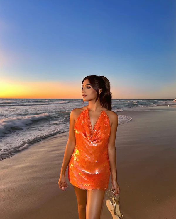 sunset orange hoco dress Orange Homecoming Dresses AMARRA