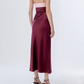 Burgundy Spaghetti Straps Simple Party Dress Wedding Guest Dress, DP2833