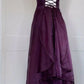 Vintage Purple Applique Prom Dress Lace Evening Gown Strapless Party Dress Long Formal Dress DP6950