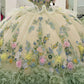 Glamorous 3D Floral & Butterfly Applique Off-Shoulder Sweetheart Quinceanera Sweet 15 Ball Gown DP7183