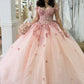 Glamorous Pink Tulle Appliqued Off-Shoulder Sweetheart Quinceanera Sweet 15 Ball Gown DP7187