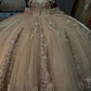 Robe de bal élégante rose à décolleté cœur, broderie perlée, épaules dénudées, en tulle, pour Sweet 15 ou Quinceañera DP7225