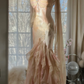Vintage Mermaid Beaded Floral Design Romantic Chiffon Evening Dress Prom Dress DP6019
