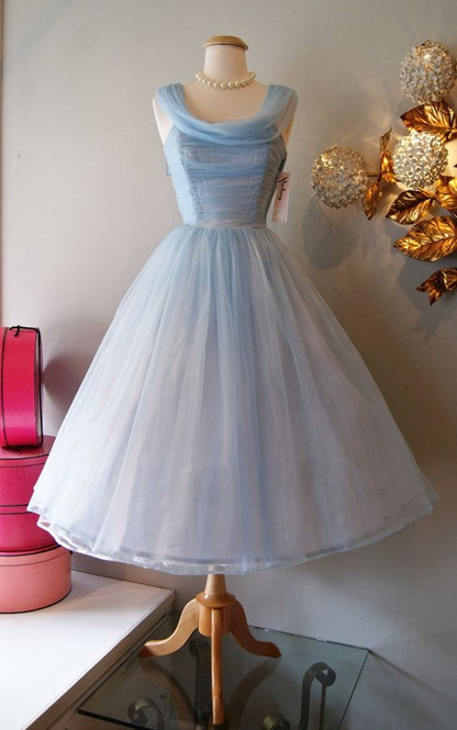 Lovely A-Line Tulle Midi Party Dress Homecoming Dress, DP2803