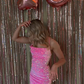 Lovely Pink Sequins Sheath Mini Birthday Dress Homecoming Dress, DP3268