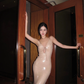 Sexy Champagne V Neck Spaghetti Straps Mermaid Long Evening Party Dress, DP5414
