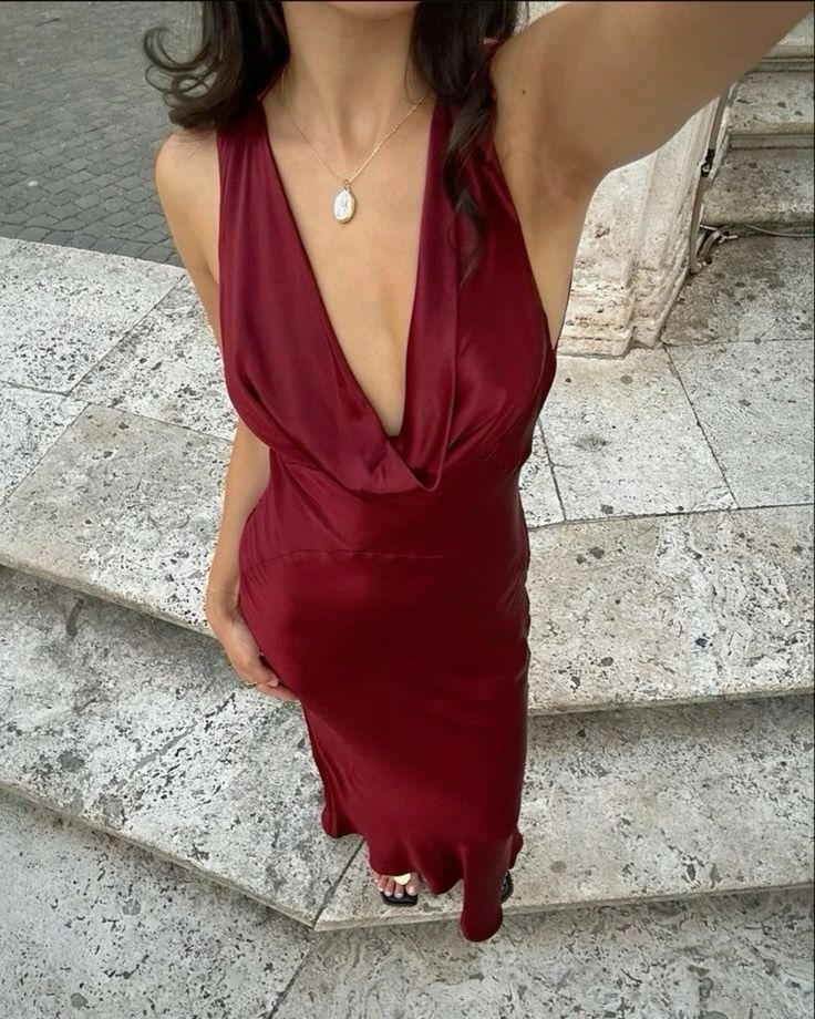 Wine Red Backless Sheath Elegant Long Party Dress, DP2790