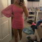 Pink One Shoulder Sheath Short Party Dress Homecoming Dress, DP3182