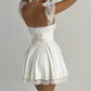 White Straps Lace A-Line Homecoming Dress Birthday Outfit, DP3288