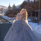 Gorgeous Glittering Sequined Beaded Off-the-shoulder Tulle Sweet 16 Quinceanera A-Line Evening Dress Ball Gown DP6300