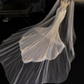 Elegant Silver Sequin Mermaid Glittering Beaded Sheer Tulle Cape & Train Evening Gown DP7312