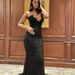 Black Strapless Mermaid Long Prom Dress Evening Gown, DP3407