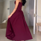 Strapless A-Line Elegant Long Party Gown Wedding Guest Dress, DP3475