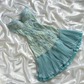 Blue Straps A-Line Lace Midi Vintage Party Dress Birthday Outfits, DP3292