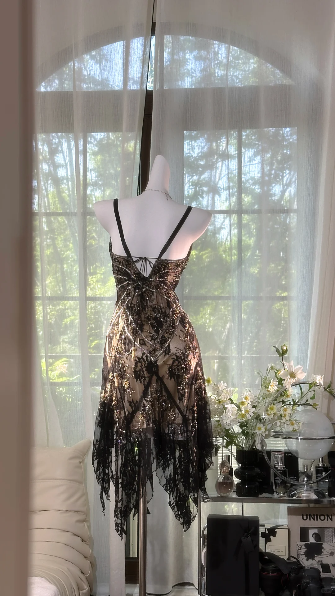 Elegant V-neck Applique Beaded Sequin Romantic Chiffon Evening Dress Prom Dresses DP6142