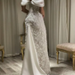 Gorgeous White Off Shoulder Beading Appliques Long Prom Dress Wedding Dress,DP1032