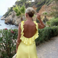 Yellow Backless Ruffles Fashion Summer Dress Homecoming Dress, DP3202