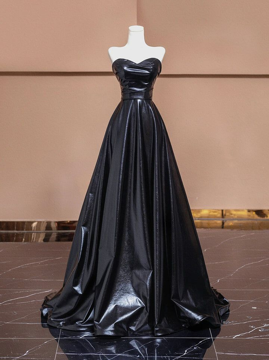 Black Sweetheart A-Line Fashion Party Gown Long Prom Dress, DP3618