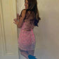 Lovely Pink Sequins Sheath Mini Birthday Outfits Homecoming Dress, DP3336