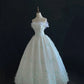Retro Embroidery Off-the-shoulder Chiffon Tulle Sweet 16 Quinceanera A-Line Evening Dress Ball Gown DP6288