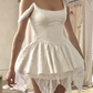 White A-Line Short Party Dress Mini Homecoming Dress, DP2757