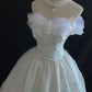 Retro Embroidery Off-the-shoulder Chiffon Tulle Sweet 16 Quinceanera A-Line Evening Dress Ball Gown DP6288