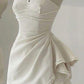 Elegant Halter Short Party Dress Homecoming Dress with Ruffles, DP3049