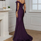 Elegant Purple Off-the-Shoulder Mermaid Prom Dress DP8483
