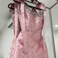 Pink Straps Beading Satin Homecoming Dress Mini Birthday Dress, DP3728