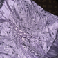 Vintage Lavender Satin Embroidery Spaghetti Straps A-Line Evening Gown DP7296