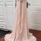 Ethereal Pink Spaghetti Strap Ruffled 3D Floral Prom Dress DP7953