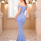 Glamorous Sequin Off-the-Shoulder Mermaid Prom Dress Sweetheart Formal Evening Gown DP8243