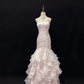 Elegant Light Pink Strapless Chiffon Sweet 16 Quinceanera Mermaid Evening Dress Ball Gown DP6289