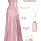 Pink Spaghetti Straps Sheath Satin Party Dress Wedding Guest Dress, DP3663