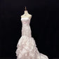Elegant Light Pink Strapless Chiffon Sweet 16 Quinceanera Mermaid Evening Dress Ball Gown DP6289