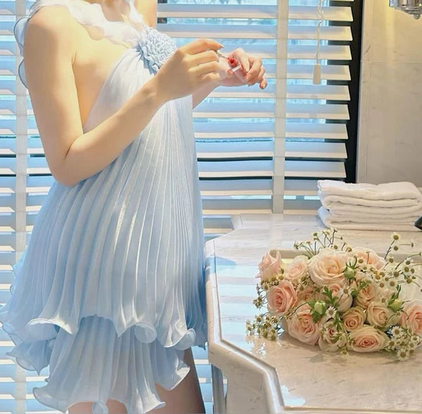 Cute Pleated Ruffle Short A-Line Party Dress Cocktail Dress Homecoming Dress DP6482