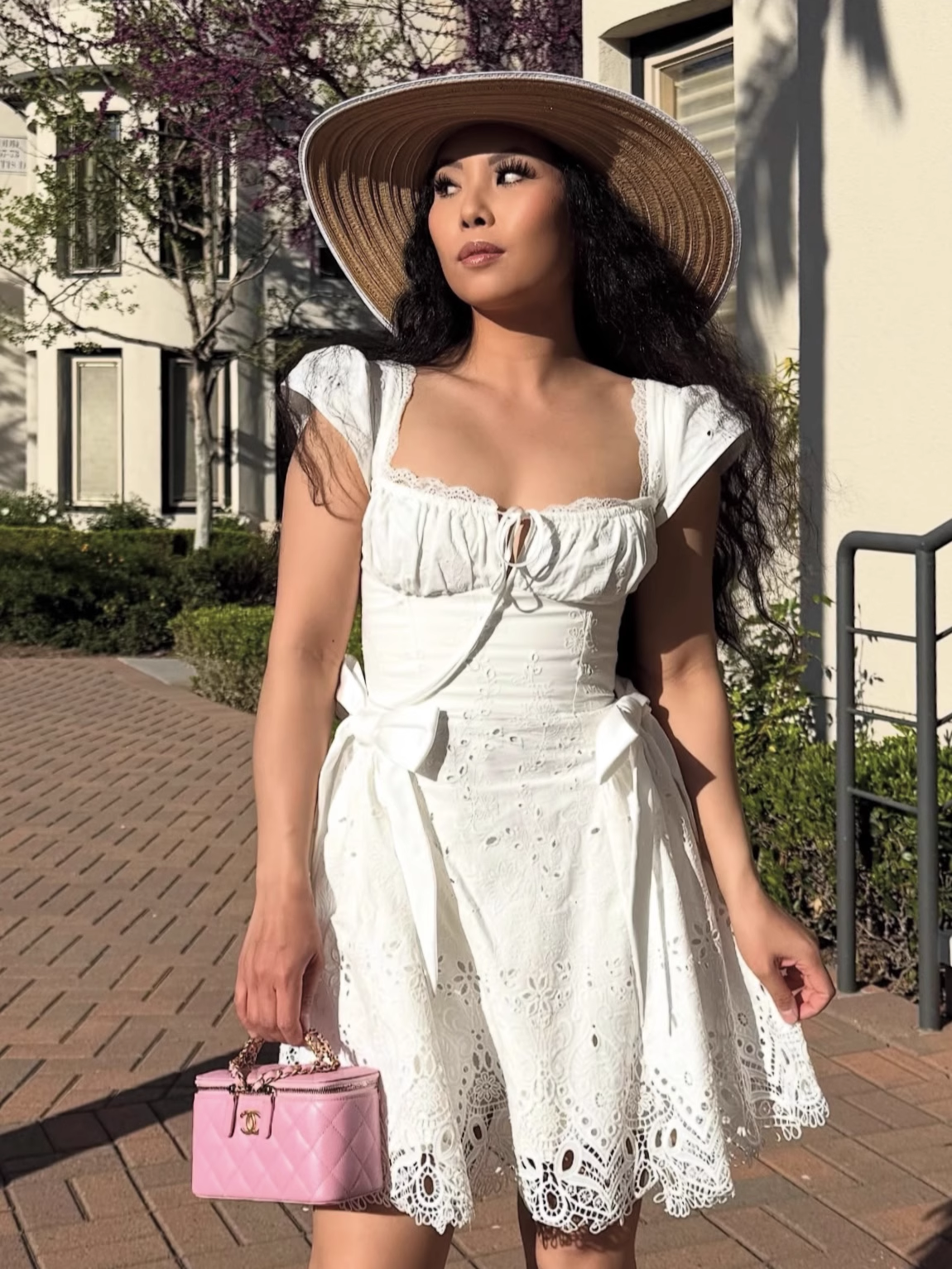 Fashion White Lace Short-sleeved Design A-line Party Dress Homecoming Dress , DP5866