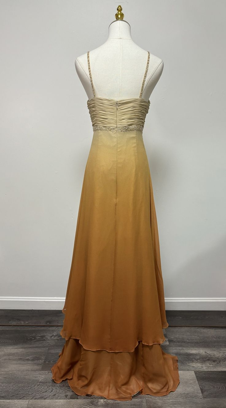 Vintage Sunset Straps Beading A-Line Long Formal Party Gown, DP3506