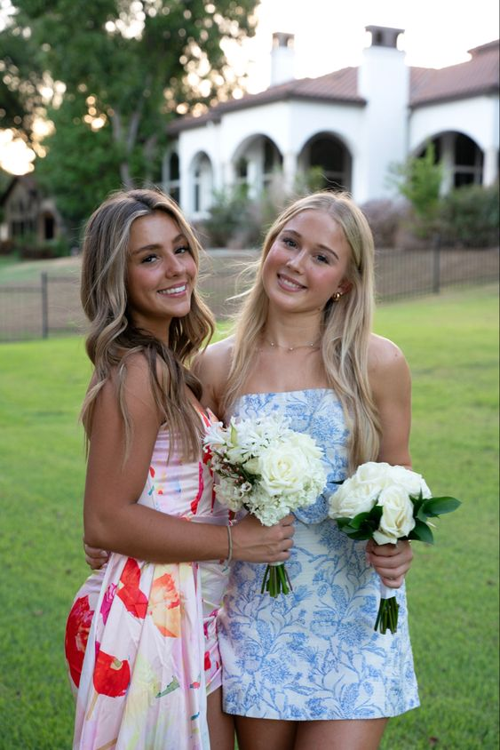 Cute Blue and White Strapless Short Homecoming Dress, DP2765