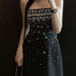 Charming Black Strapless A-Line Beading Short Homecoming Dress, DP3422